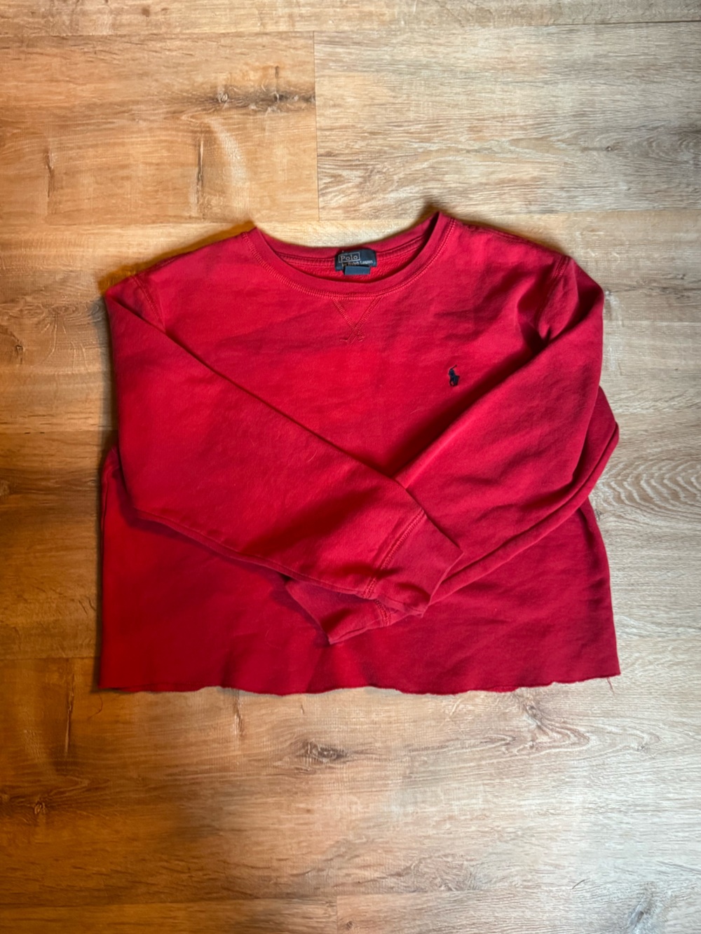 Ralph Lauren Red Crewneck Sweatshirt with Polo Pony